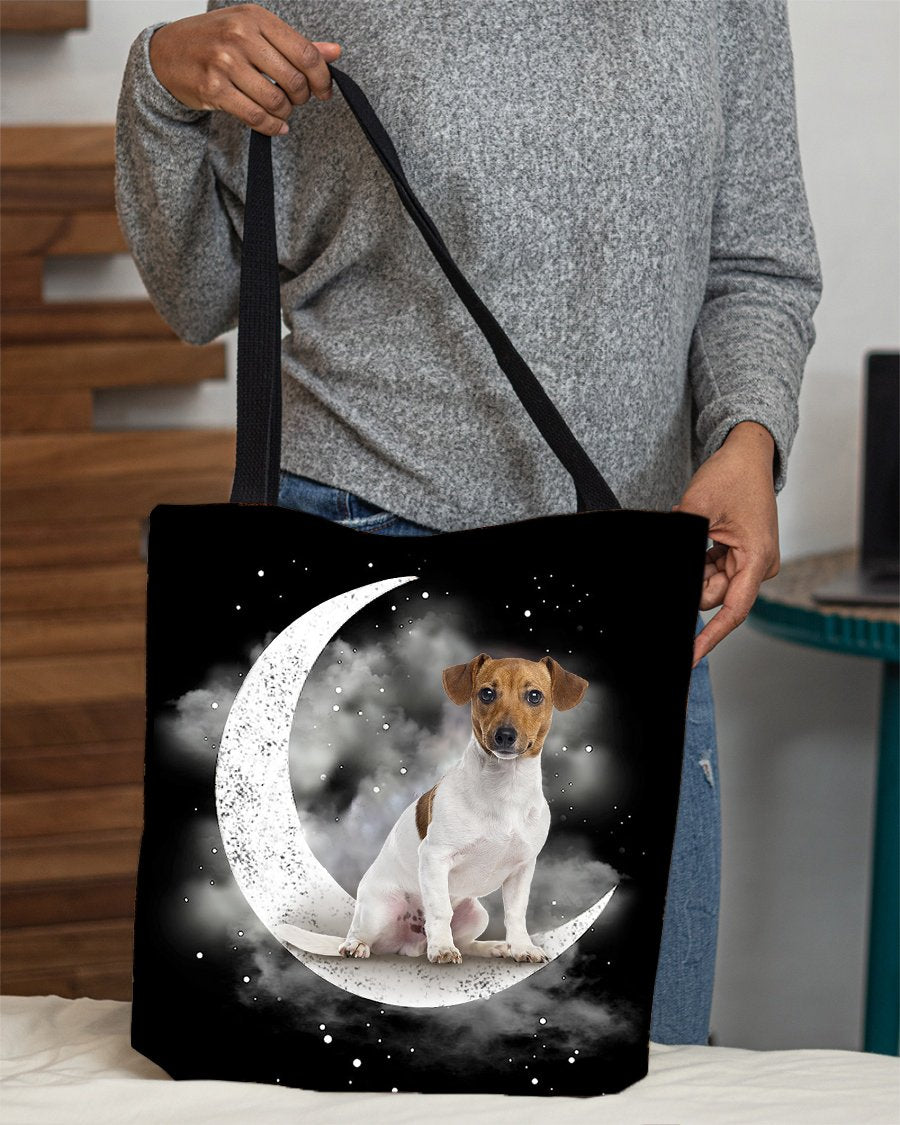 Jack Russell Terrier (8) Sit On The Moon With Starts-Cloth Tote Bag