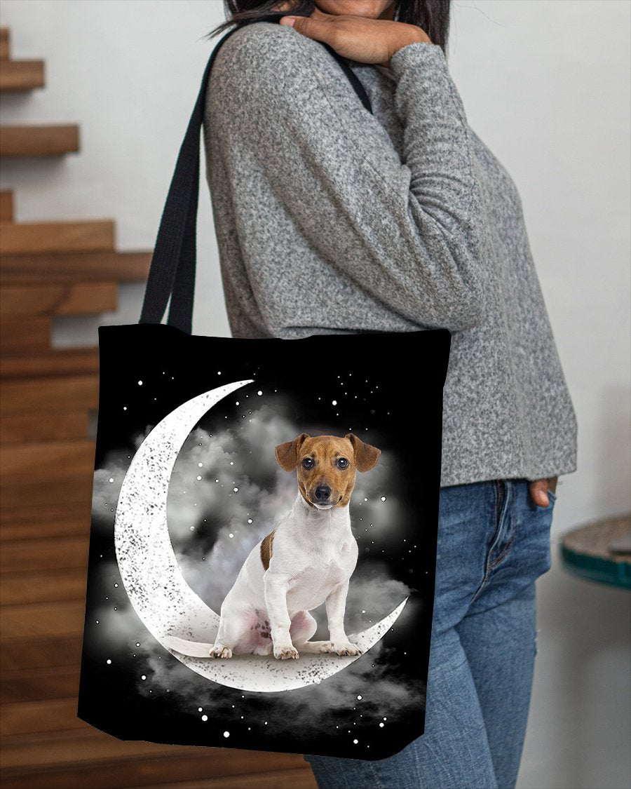 Jack Russell Terrier (8) Sit On The Moon With Starts-Cloth Tote Bag