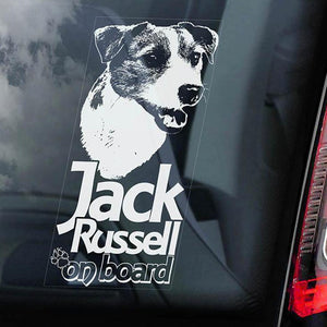 Jack Russell on Board-Car Window Sticker-Dog Sign Decal