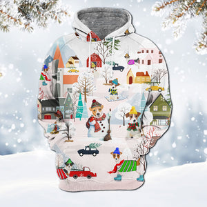 Jack russell-Winter Holiday Hoodie