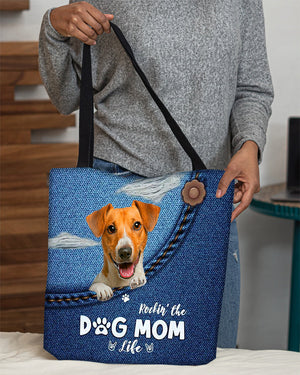 Jack Russell Terrier-Dog Mom Life-Cloth Tote Bag