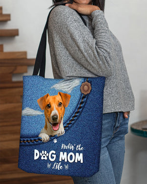 Jack Russell Terrier-Dog Mom Life-Cloth Tote Bag