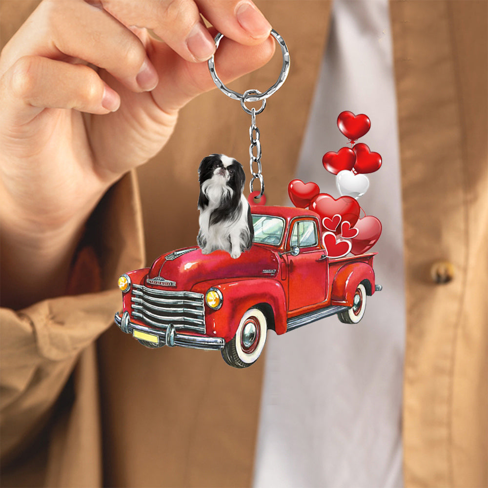 Japanese Chin-Red Sports Car flat Acrylic Keychain