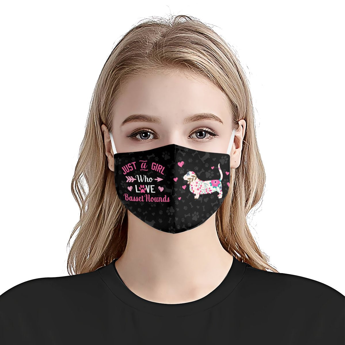 Just A Girl Who Loves Basset Hounds EZ07 3107 Face Mask