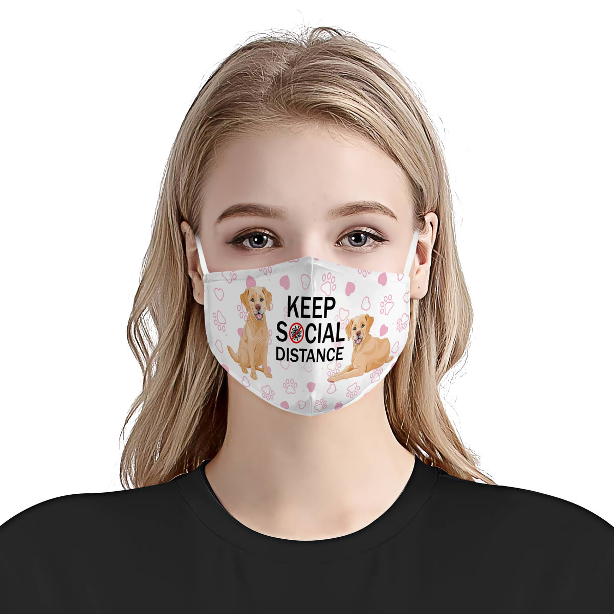 Keep social distane Labrador Retriever dogs EZ17 2805 Face Mask
