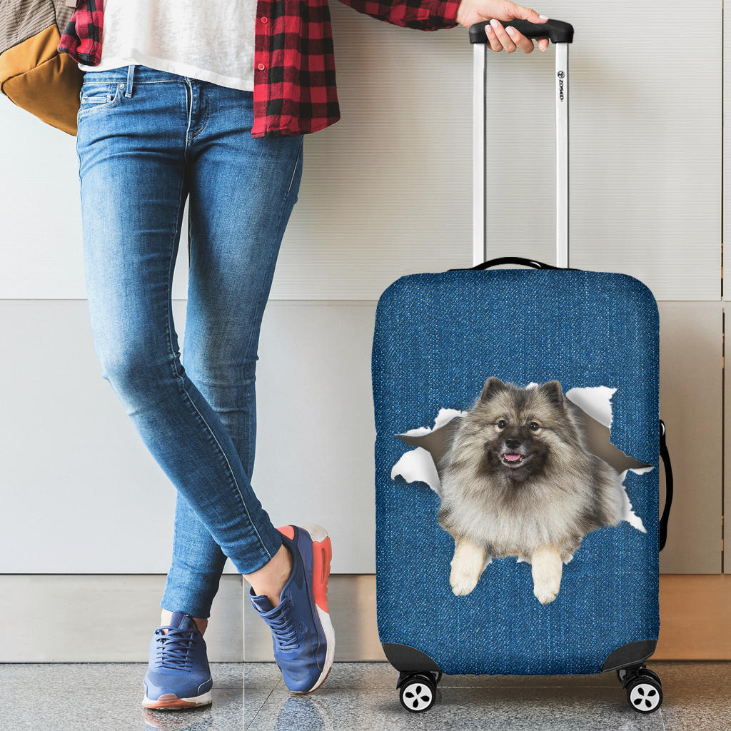 Keeshond-Torn Paper Luggage Covers