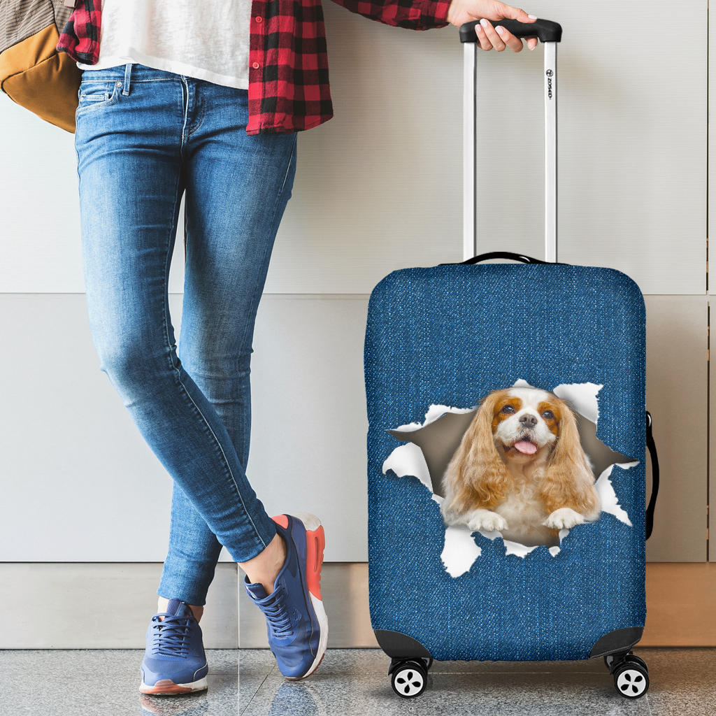 King Charles Spaniel-Torn Paper Luggage Covers