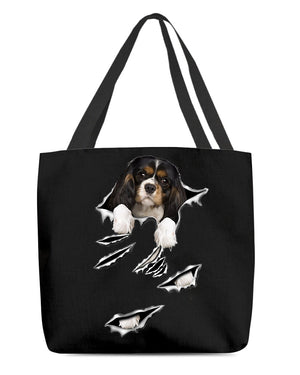 Cracks-King Charles Spaniel 2-Cloth Tote Bag