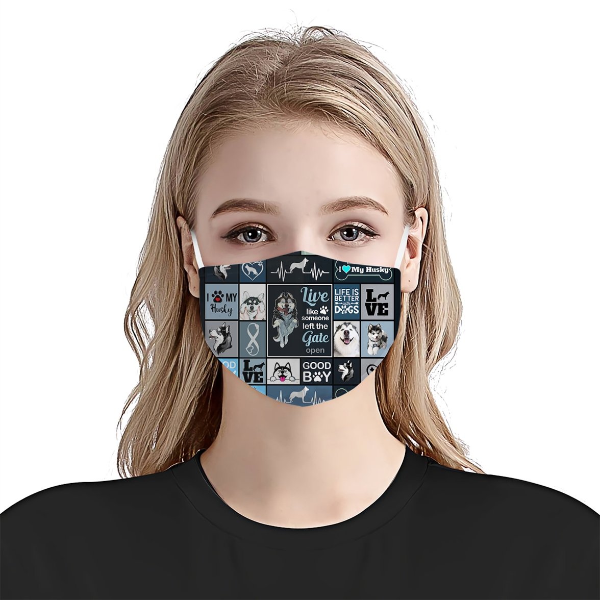 Live Like Someone Left The Gate Open Siberian Husky Dog Ez15 3007 Face Mask