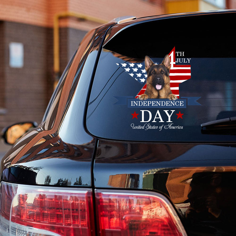 LONG HAIRED German Shepherd-Independent Day2 Car Sticker