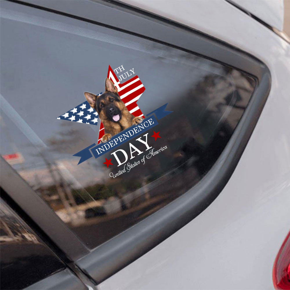 LONG HAIRED German Shepherd-Independent Day2 Car Sticker