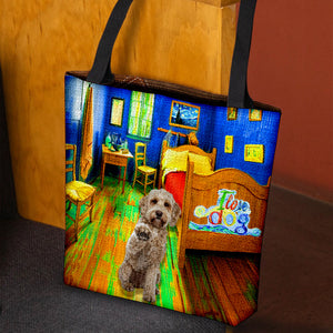 Labradoodle in the bedroom-Cloth Tote Bag