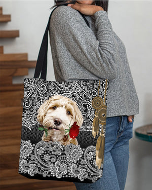 Labradoodle-Rose Cloth Tote Bag