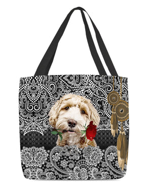 Labradoodle-Rose Cloth Tote Bag