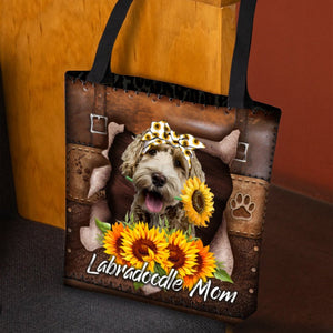 Labradoodle-Sunflower&Dog Mom Cloth Tote Bag