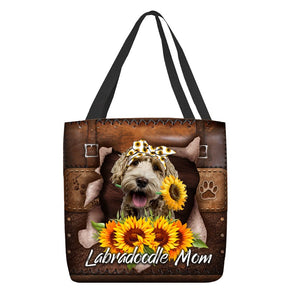 Labradoodle-Sunflower&Dog Mom Cloth Tote Bag