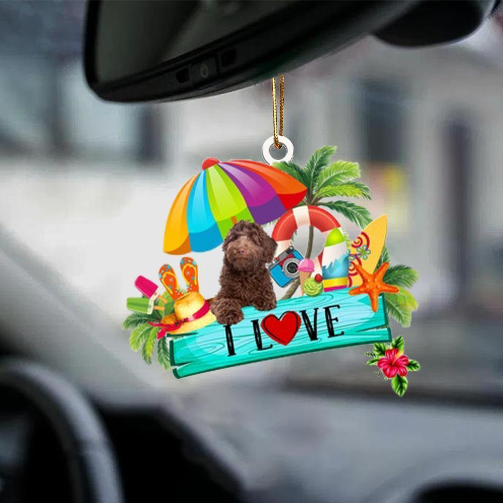 Labradoodle 02-I Love Summer-Two Sided Ornament