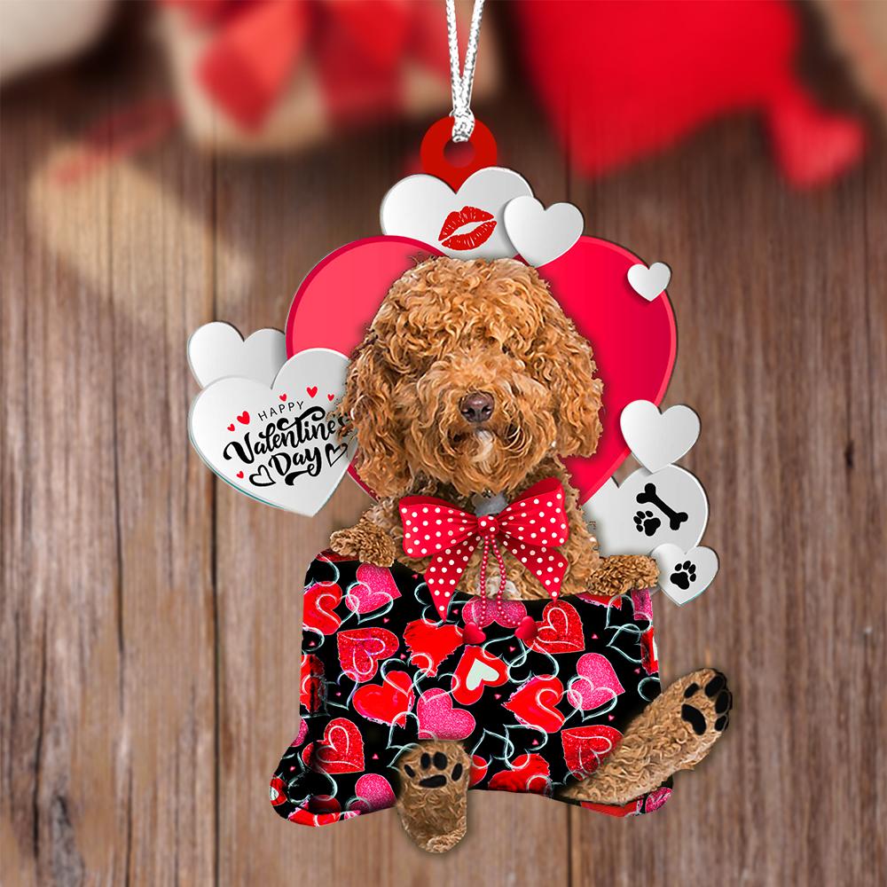 Labradoodle1 Valentine's Day Sleeping Bag-Two Sides Ornament