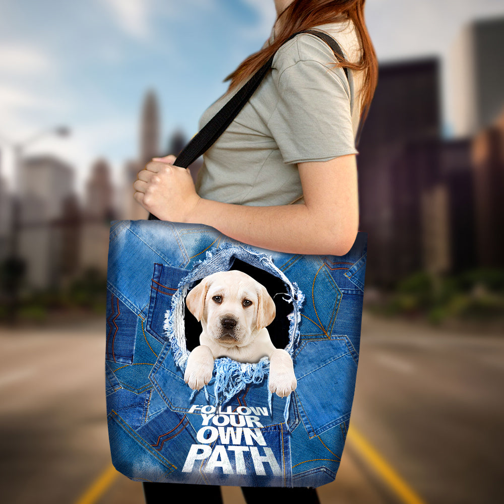 Labradoodle2 -Follow Your Own Path-Cloth Tote Bag3