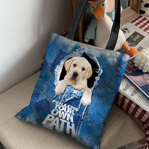 Labradoodle2 -Follow Your Own Path-Cloth Tote Bag3