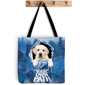 Labradoodle2 -Follow Your Own Path-Cloth Tote Bag3