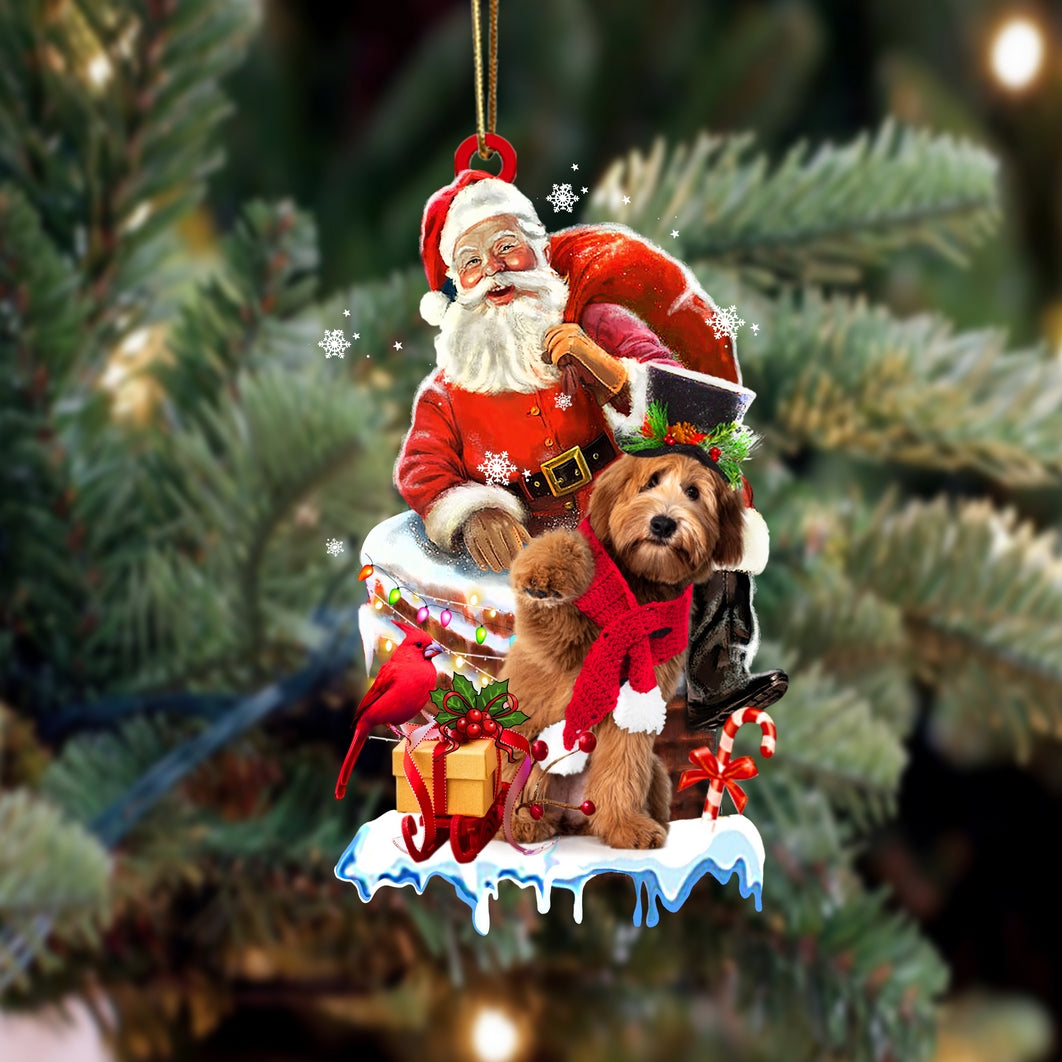 Labradoodle 3-Christmas Chimney Two Sided Ornament