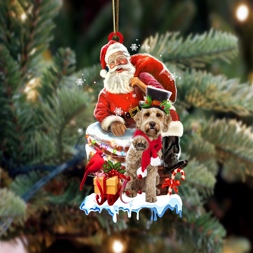 Labradoodle 4-Christmas Chimney Two Sided Ornament