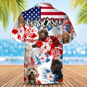 Labradoodle American Flag Hawaiian Shirt