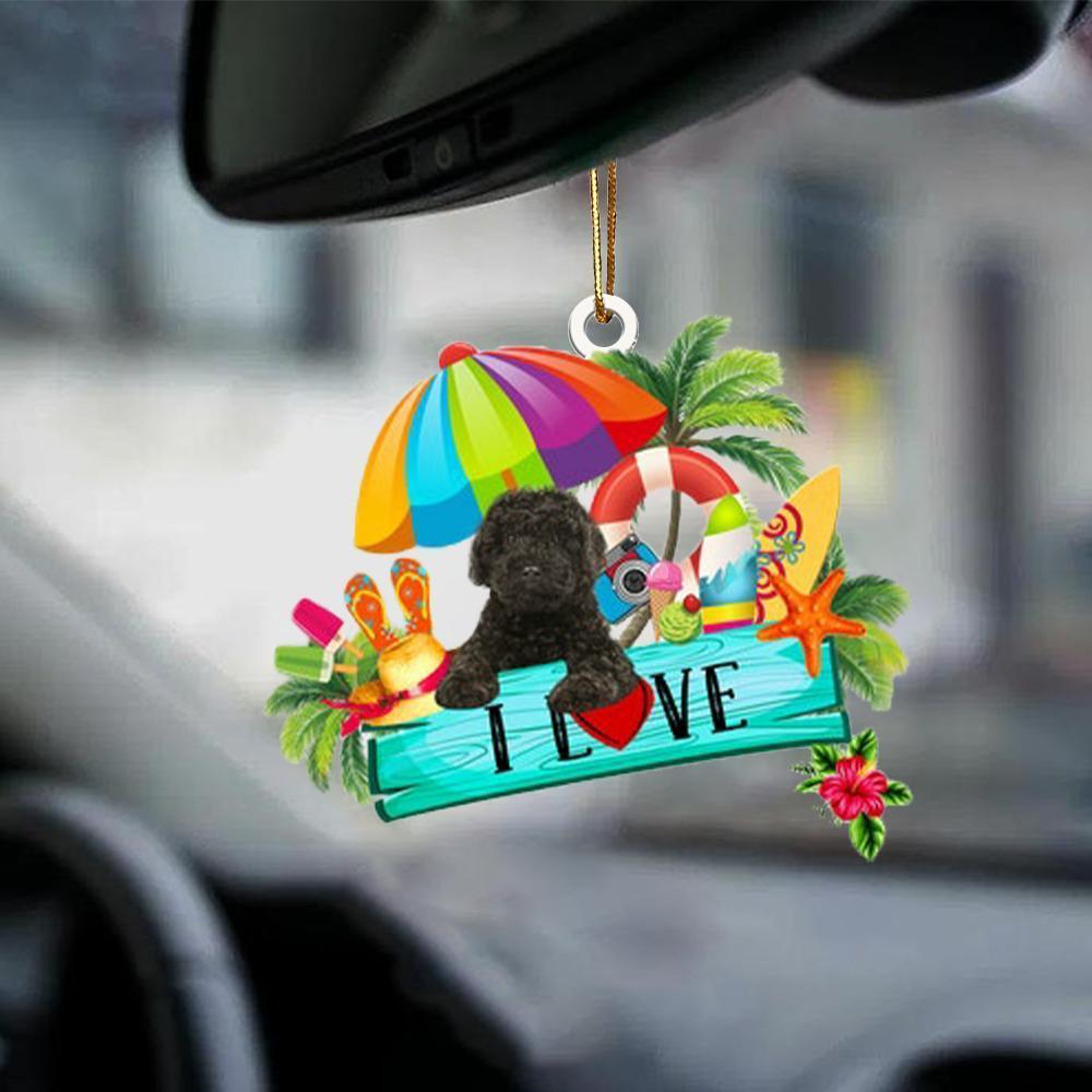 Labradoodle Black-I Love Summer-Two Sided Ornament