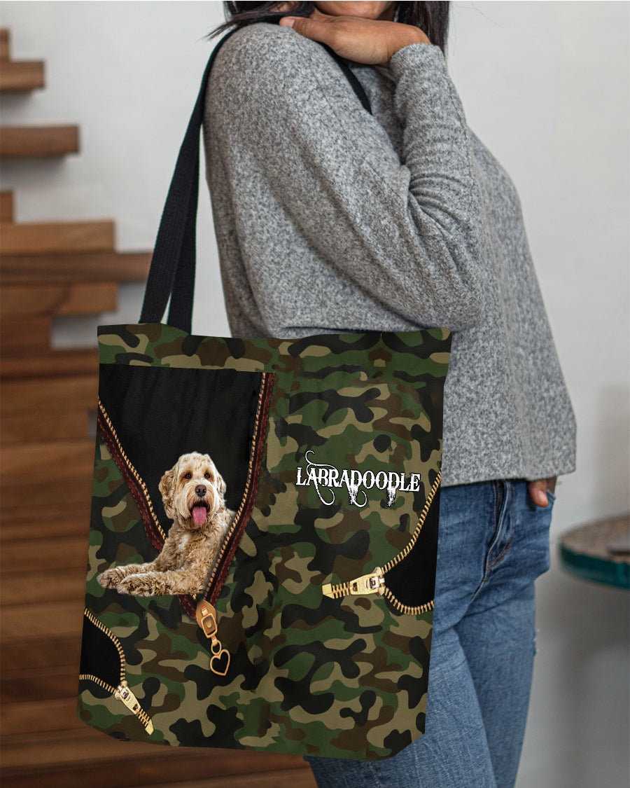 Labradoodle Camo Cloth Tote Bag