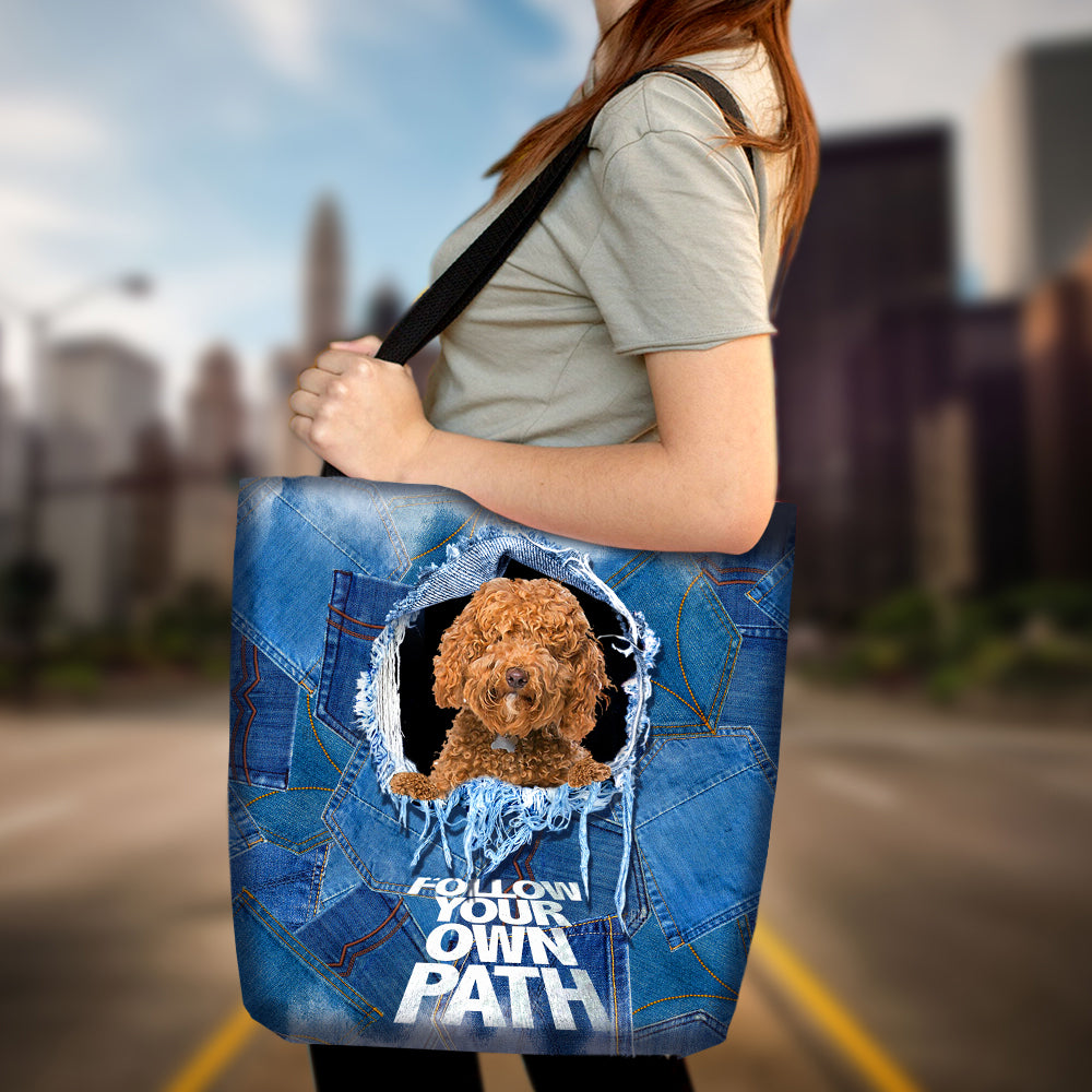 Labradoodle (1)-Follow Your Own Path-Cloth Tote Bag