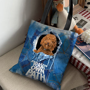 Labradoodle (1)-Follow Your Own Path-Cloth Tote Bag