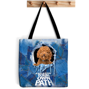 Labradoodle (1)-Follow Your Own Path-Cloth Tote Bag