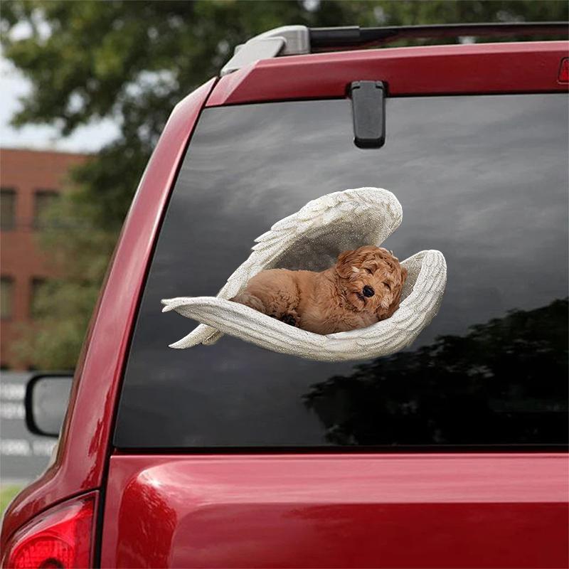 Labradoodle-sleeping angel CAR STICKER