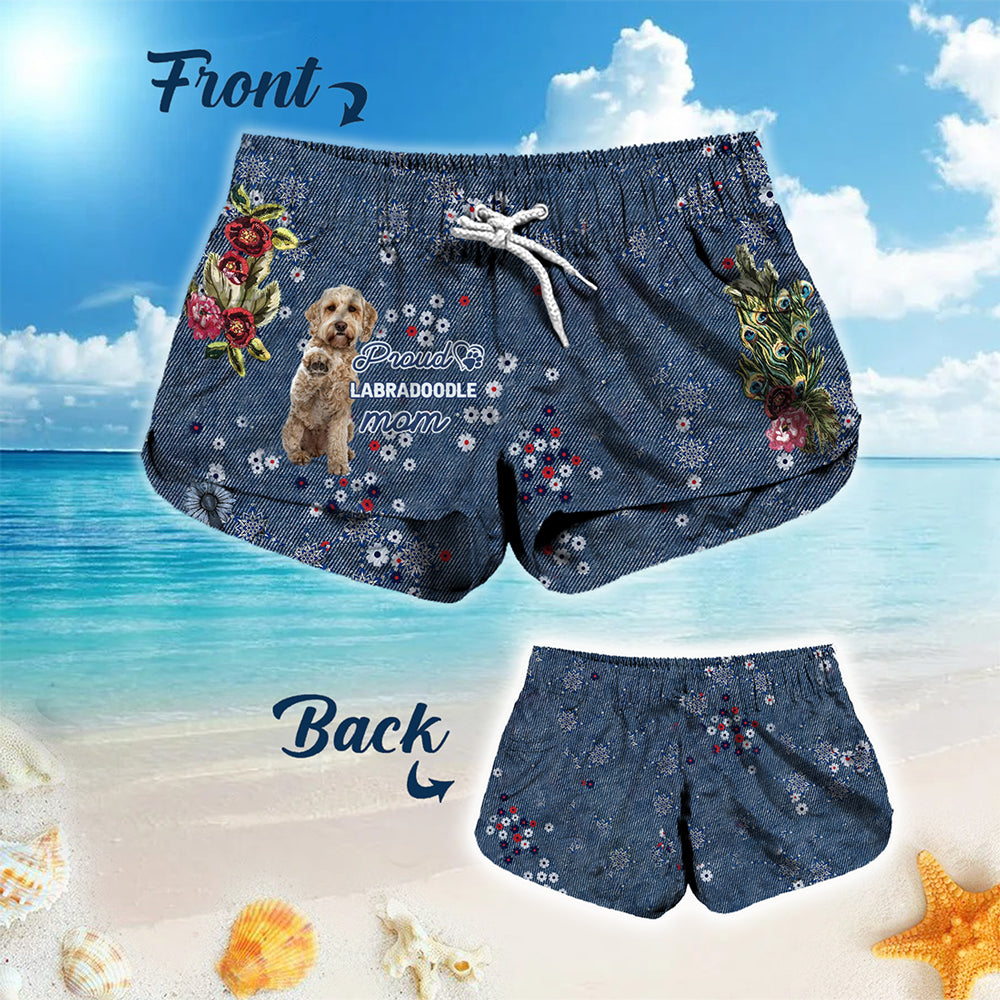 Labradoodle Pround Mom-Women Hawaii Beach Shorts