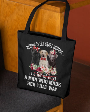 Labrador-Crazy Woman Cloth Tote Bag