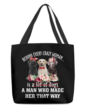 Labrador-Crazy Woman Cloth Tote Bag