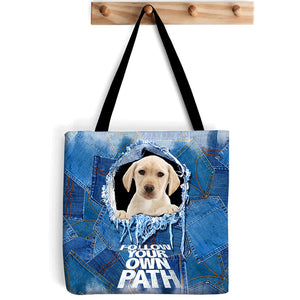 Labrador -Follow Your Own Path-Cloth Tote Bag