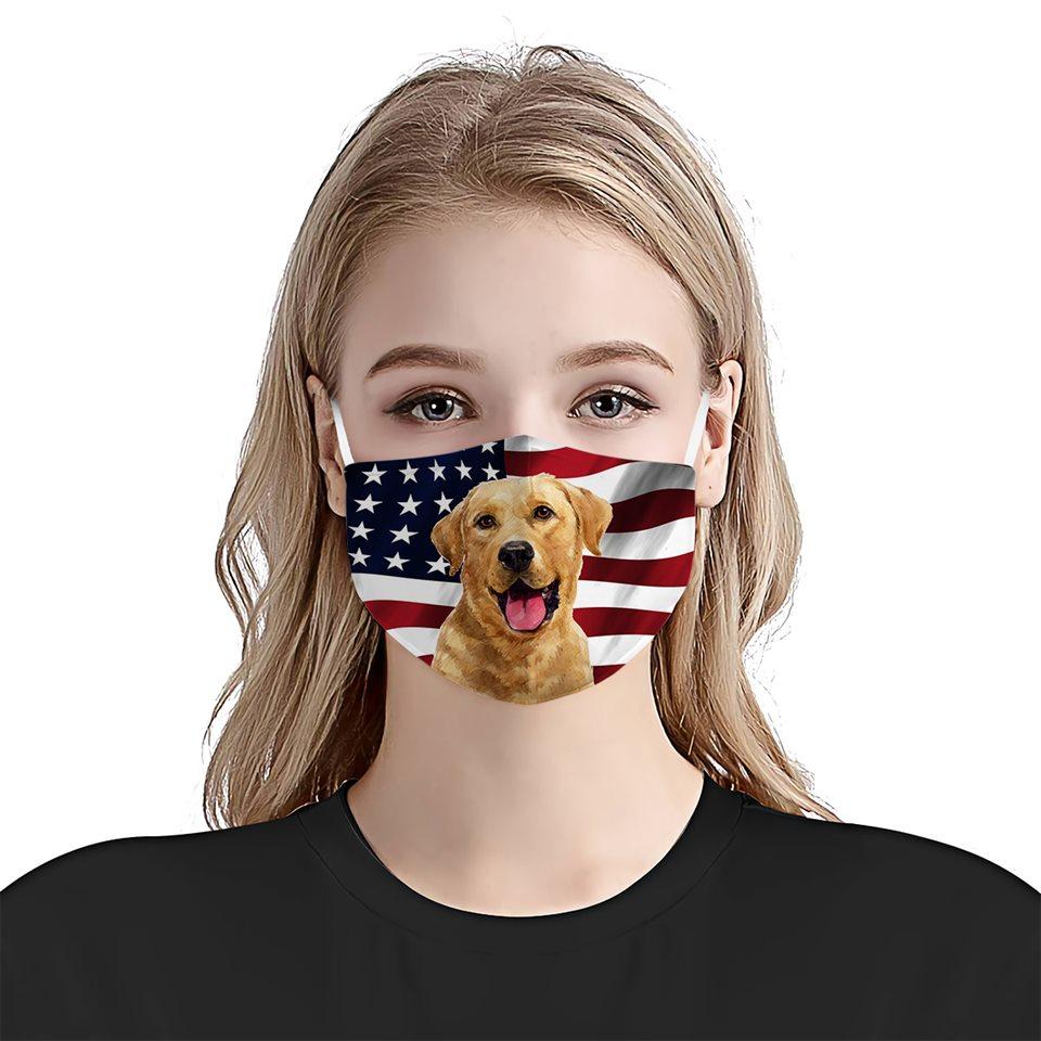 Labrador Retriever American Flag 2 EZ07 1504 Face Mask