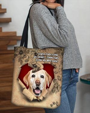 Labrador-Torn Cloth Tote Bag