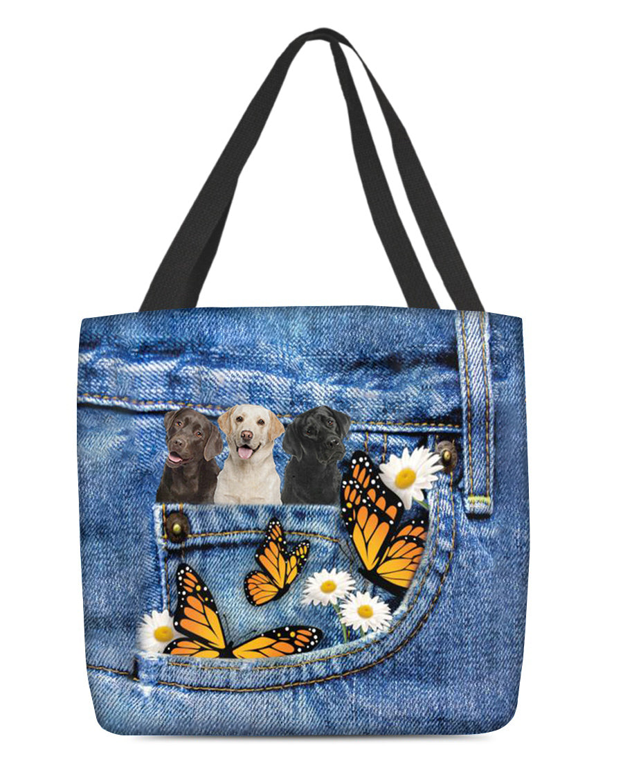 Labrador-retriever-n3-Butterfly Daisies Fait-CLOTH TOTE BAG