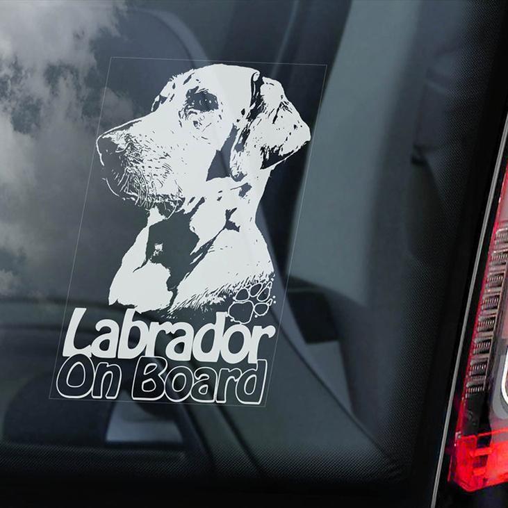 Labrador2 on Board-Car Window Sticker-Dog Sign Decal