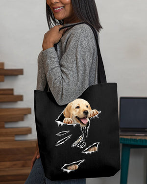 Cracks-Labrador-Cloth Tote Bag