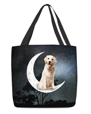 Labrador 3-Sit On The Moon-Cloth Tote Bag