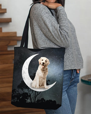 Labrador 3-Sit On The Moon-Cloth Tote Bag