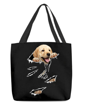 Cracks-Labrador-Cloth Tote Bag