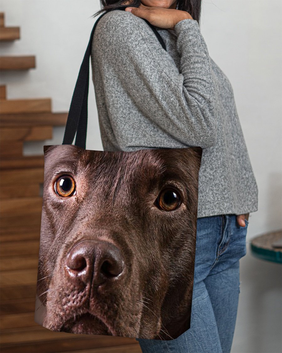 Labrador Chocolate Face-Cloth Tote Bag