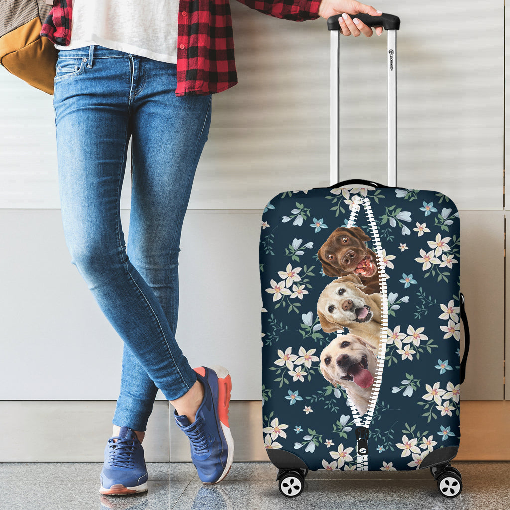 Labrador Retriever-Flowers-Luggage covers