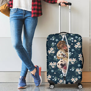 Labrador Retriever-Flowers-Luggage covers