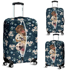 Labrador Retriever-Flowers-Luggage covers